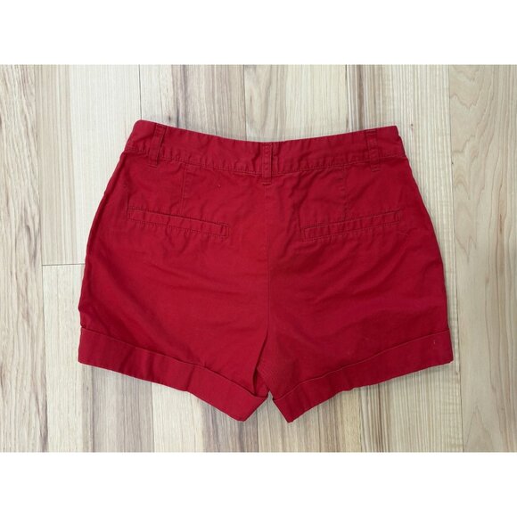XXI Essentials Red Cuffed Shorts XS 100% Cotton EUC - Picture 3 of 3